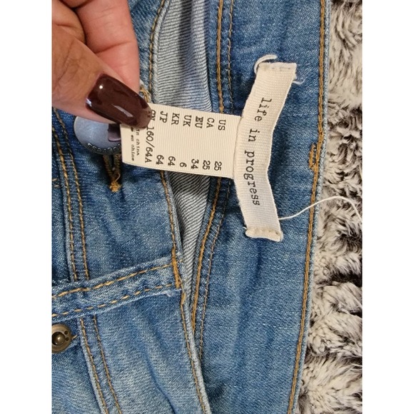 Life in Progress Womens Blue Wash Denim Skinny Jeans Zipper Ankle Detail Size 25 - Picture 8 of 8